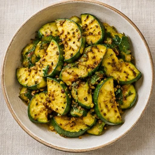 Illustrative food photograph for Zucchini–Fenugreek Seed Lean Masala