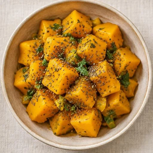 Illustrative food photograph for Pumpkin–Chia Seed Savory Toss